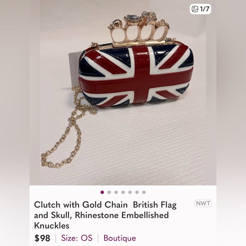 *ISO* In-Search-Of! British Flag Clutch with Gold Chain and 4 knuckles ring